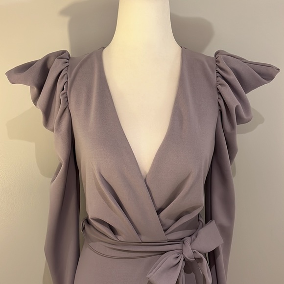 A3 Design Lilac Long Sleeved Dress - Picture 3 of 12